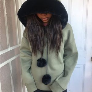 Faux Fur Glam Hoodie